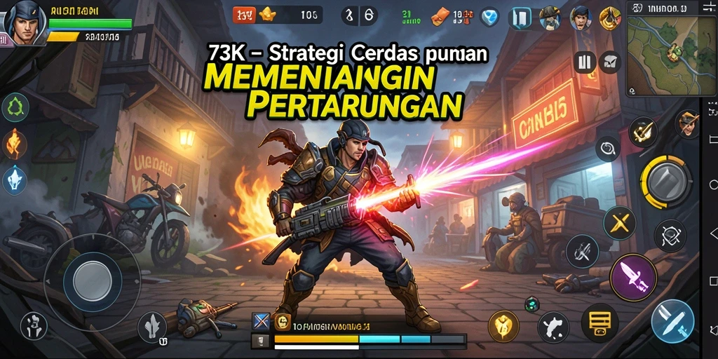 Tampilan gameplay <strong>73K</strong> dengan pertarungan strategi yang intens dan mendebarkan.