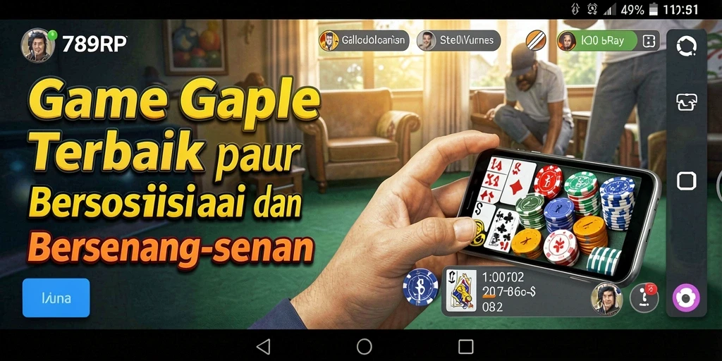 Screenshot gameplay 789RP yang menampilkan aktivitas seru pemain Gaple.