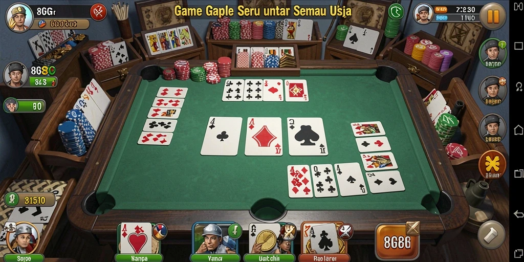 Tampilan gameplay seru dari 8G8G saat bermain Gaple.