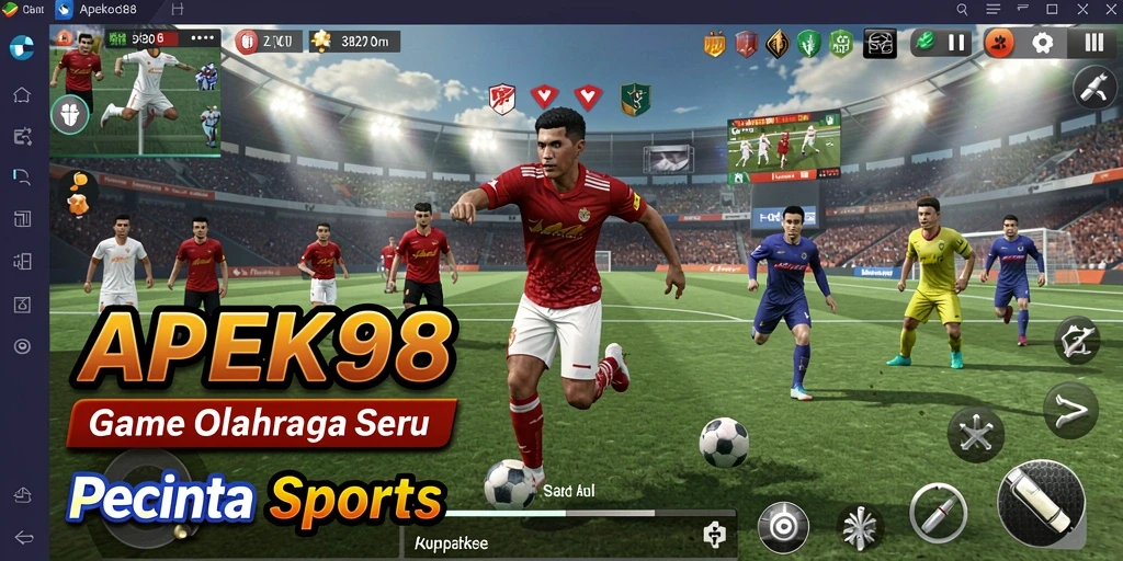 Tangkapan layar utama APEK88 menunjukkan aksi gameplay olahraga yang mendebarkan.
