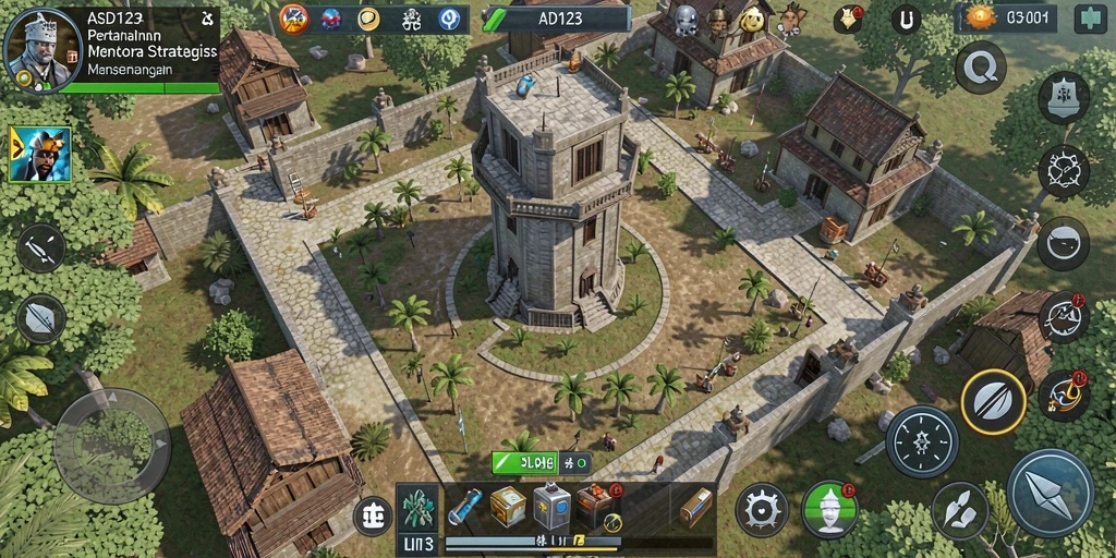 Gameplay menara pertahanan yang menegangkan dan seru di ASD123.