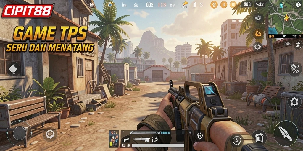 Tampilan aksi seru dalam game TPS CIPIT88.