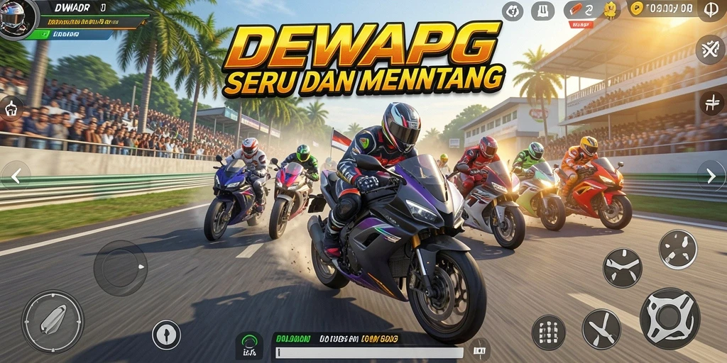 Tampilkan gameplay balapan motor seru di DEWAPG.