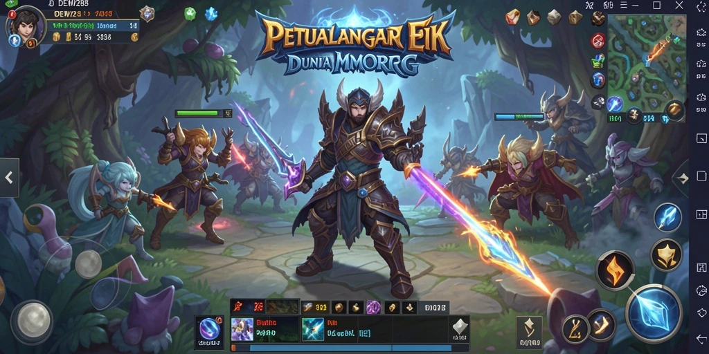Tampilan screenshot DEWI288 menampilkan pertarungan seru dalam dunia MMORPG.