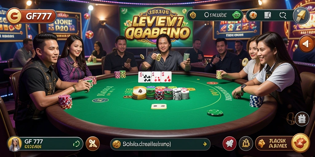 Tampilan seru gameplay Live Casino di GF777 dengan dealer langsung.