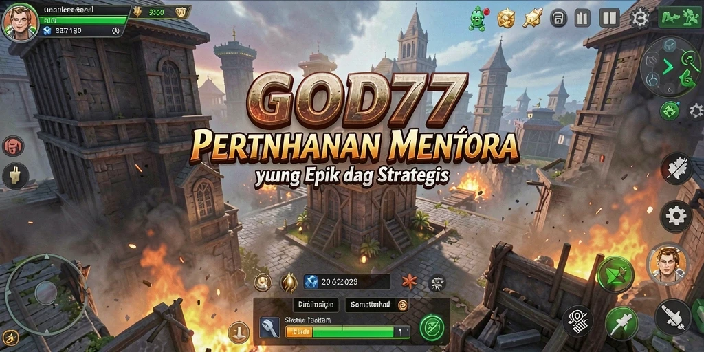 Tampilan menakjubkan dari gameplay Tower Defense di GOD77.