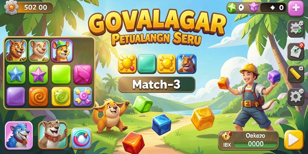 Gameplay seru GOWIN dengan desain yang colorful.
