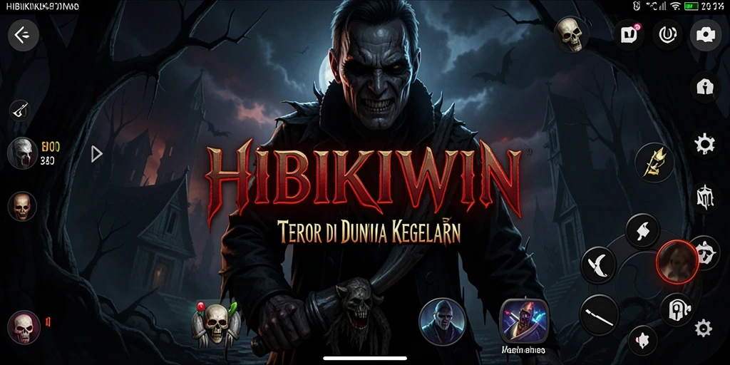 Tampilan gameplay HIBIKIWIN yang menegangkan dan menyeramkan.