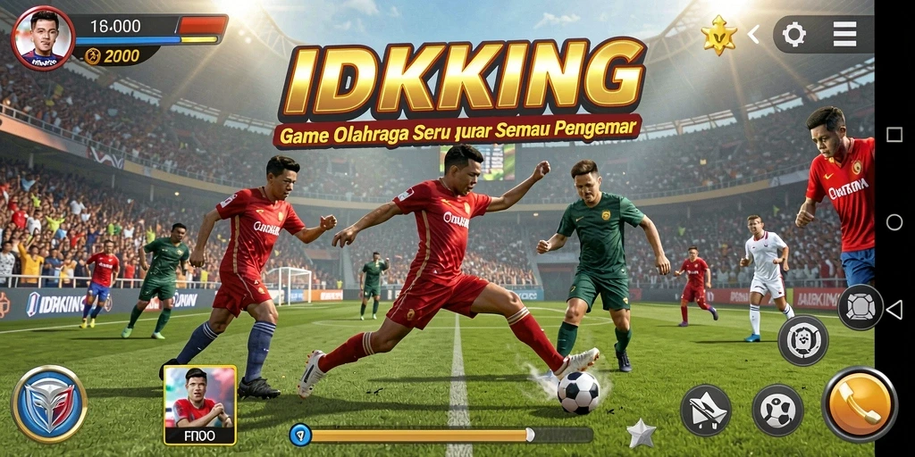 Tampilan gameplay menarik dalam IDRKING yang menampilkan aksi olahraga seru.