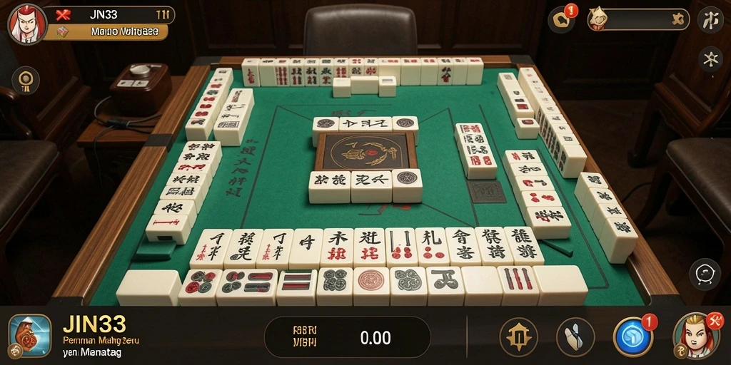 Screenshot gameplay JIN33 yang menampilkan suasana permainan Mahjong.
