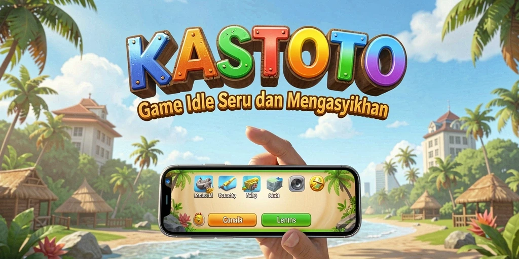 Tampilan gameplay utama KASTOTO yang menarik dan penuh warna.
