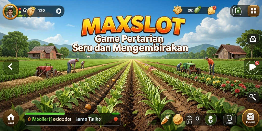 Tangkapan layar gameplay seru dari MAXSLOT yang menampilkan ladang yang subur.