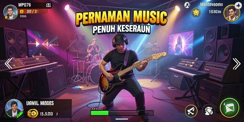 Screenshot MPO76 menampilkan gameplay seru dengan musik berenergi.