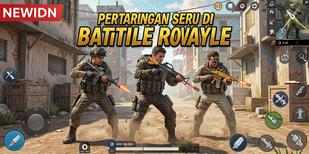Tampilan gameplay seru dalam NEWIDN Battle Royale.