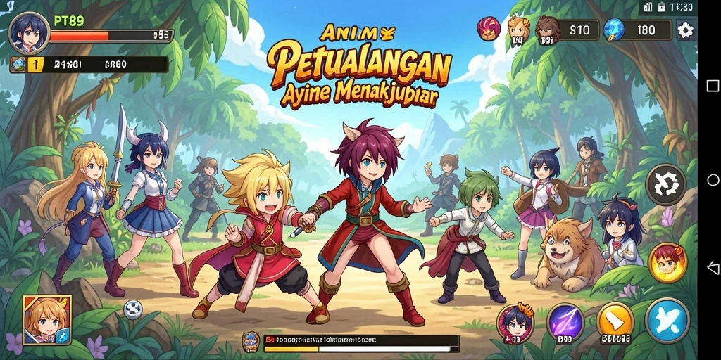 Screenshot utama PT89 menampilkan pemandangan menakjubkan dalam gameplay Anime.