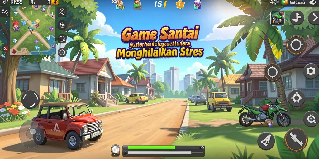 Screenshot menampilkan gameplay RK55 yang menarik dan santai.