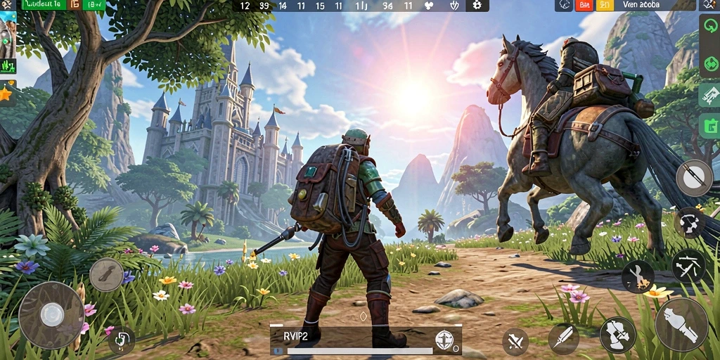 Screenshot gameplay RVIP2 menampilkan momen petualangan di dunia terbuka yang luas.