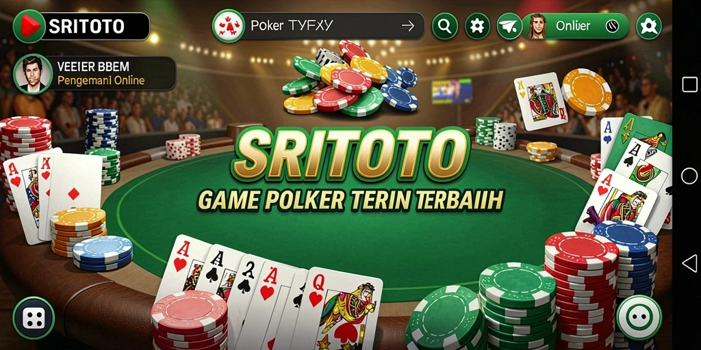 Screenshot gameplay SRITOTO menampilkan aksi seru permainan Poker.