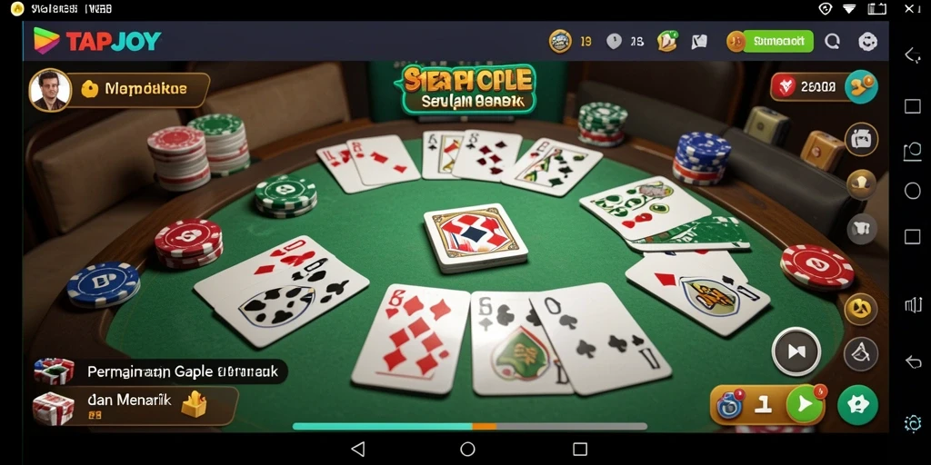Screenshot TAPJOY menampilkan pemain yang menikmati permainan Gaple.