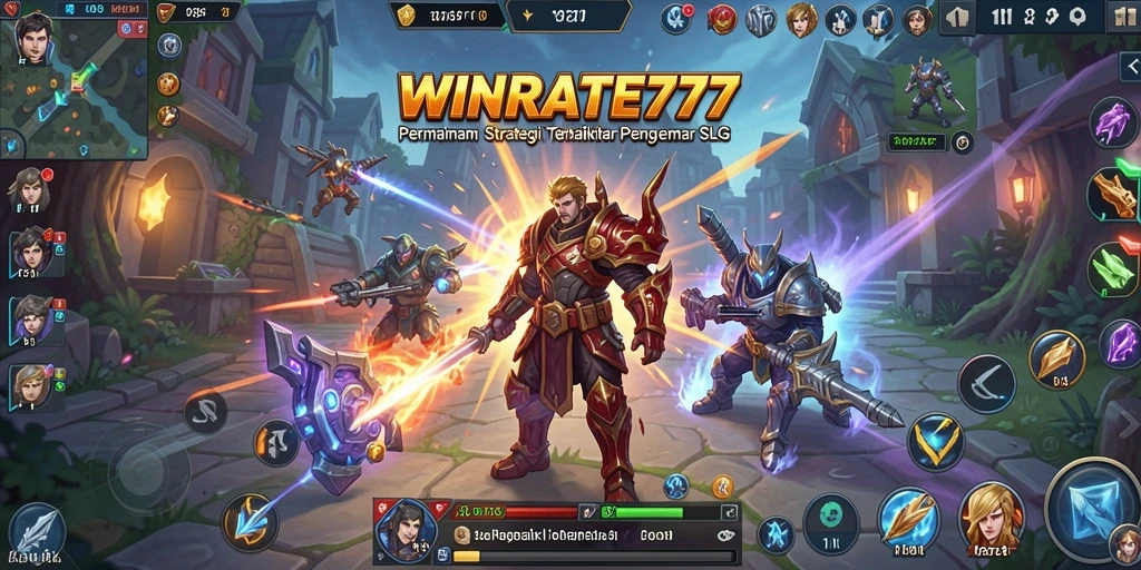 Tangkapan layar gameplay WINRATE777 menampilkan pertempuran strategi yang intens.