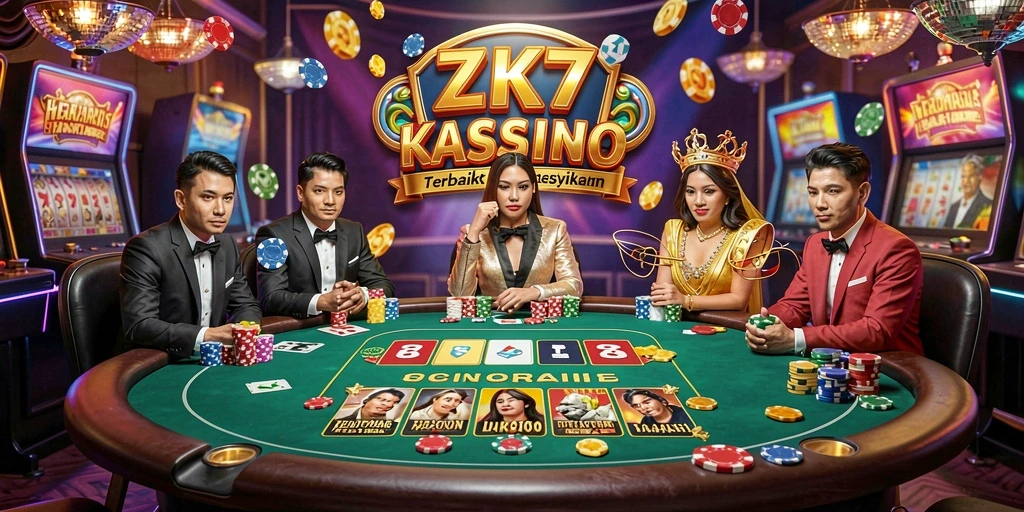 Tampilan menarik dari gameplay kasino ZK7 yang mendebarkan.
